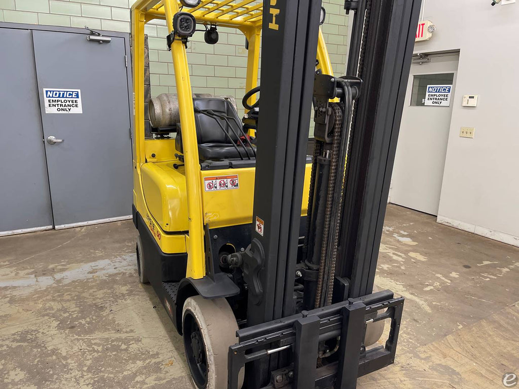 2016 HYSTER S50FT 5000 LB LP GAS FORKLIFT CUSHION 93/218 3 STAGE MAST ...