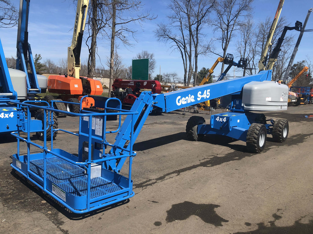 2006 GENIE S45 TELESCOPIC STRAIGHT BOOM LIFT AERIAL LIFT WITH JIB ARM