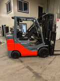 2022 TOYOTA 8FGCU32 6500 LB LP GAS FORKLIFT 884 HOURS CUSHION 87/187" 3 STAGE MAST SIDE SHIFTING FORK POSITIONER 4 WAY PLUMBING STOCK # BF9224729-BUF