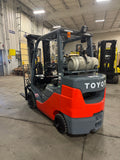 2022 TOYOTA 8FGCU32 6500 LB LP GAS FORKLIFT 884 HOURS CUSHION 87/187" 3 STAGE MAST SIDE SHIFTING FORK POSITIONER 4 WAY PLUMBING STOCK # BF9224729-BUF