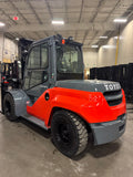 2019 TOYOTA 8FD70U 15500 LB DIESEL FORKLIFT PNEUMATIC 100/148" 3 STAGE MAST SIDE SHIFTER & FORK POSITIONER 1,239 HOURS ENCLOSED HEATED CAB STOCK # BF9565429-BUF