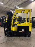 2021 HYSTER E80XN 8000 LB ELECTRIC FORKLIFT CUSHION 95/186" 3 STAGE MAST SIDE SHIFTER 740 HOURS STOCK # BF9156879-BUF