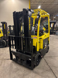 2021 HYSTER E80XN 8000 LB ELECTRIC FORKLIFT CUSHION 95/186" 3 STAGE MAST SIDE SHIFTER 740 HOURS STOCK # BF9156879-BUF