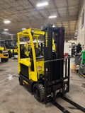 2022 HYSTER E50XN 5000 LB CAPACITY ELECTRIC CUSHION 89/200" 3 STAGE MAST SIDE SHIFTING FORK POSITIONER ONLY 496 HOURS STOCK # BF9125139-BUF