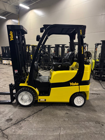 2019 YALE GLC050VXN 5000 LB LP GAS FORKLIFT CUSHION 84/195" 3 STAGE MAST SIDE SHIFTER 917 HOURS STOCK # BF981919-BUF