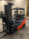 2022 TOYOTA 8FGCU32 6500 LB LP GAS FORKLIFT 643 HOURS CUSHION 87/187" 3 STAGE MAST SIDE SHIFTING FORK POSITIONER 4 WAY PLUMBING STOCK # BF9259729-BUF