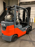 2022 TOYOTA 8FGCU32 6500 LB LP GAS FORKLIFT 404 HOURS CUSHION 87/187" 3 STAGE MAST SIDE SHIFTING FORK POSITIONER 4 WAY PLUMBING STOCK # BF9258729-BUF