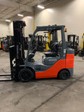 2022 TOYOTA 8FGCU32 6500 LB LP GAS FORKLIFT 404 HOURS CUSHION 87/187" 3 STAGE MAST SIDE SHIFTING FORK POSITIONER 4 WAY PLUMBING STOCK # BF9258729-BUF