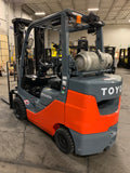 2022 TOYOTA 8FGCU32 6500 LB LP GAS FORKLIFT 404 HOURS CUSHION 87/187" 3 STAGE MAST SIDE SHIFTING FORK POSITIONER 4 WAY PLUMBING STOCK # BF9258729-BUF