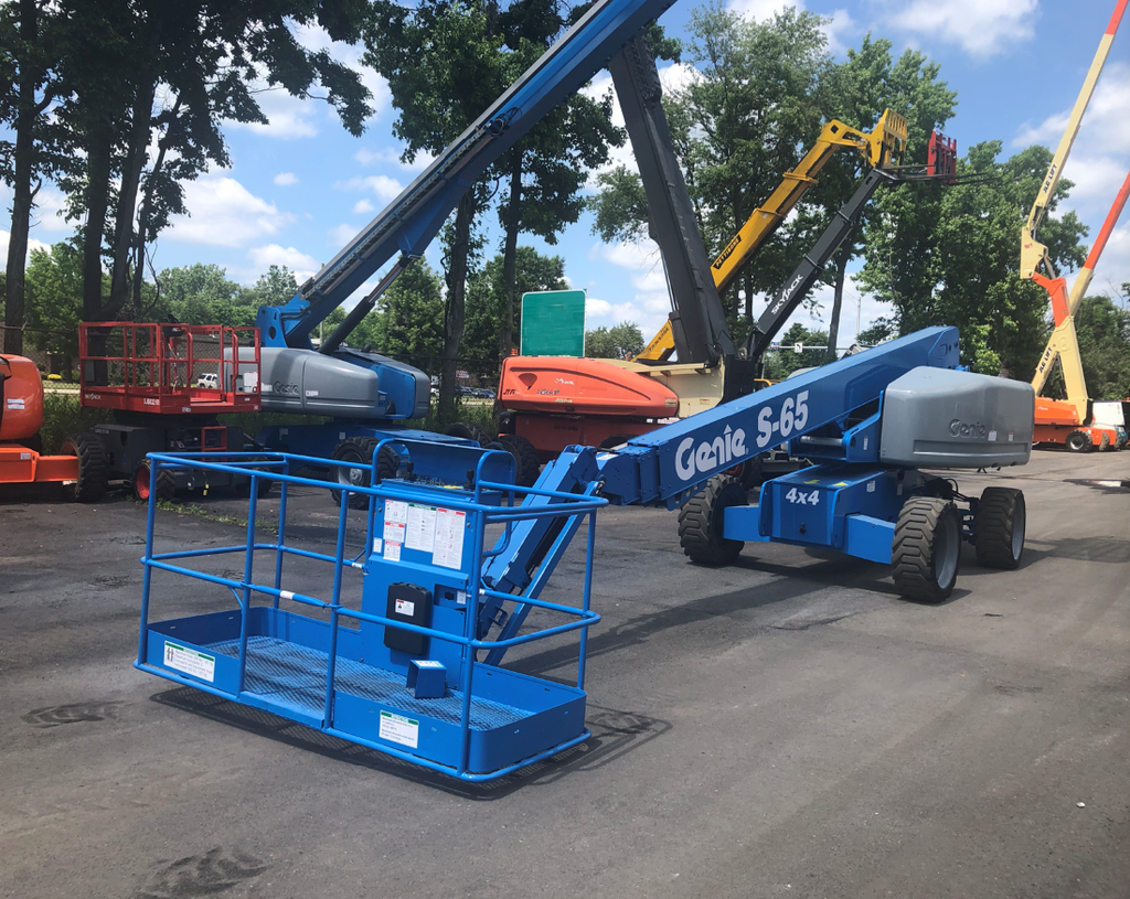 2012 GENIE S65 TELESCOPIC BOOM LIFT AERIAL LIFT STRAIGHT WITH JIB ARM ...