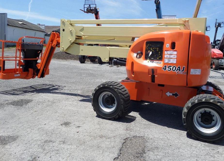 2008 JLG E450AJ ARTICULATING BOOM LIFT AERIAL LIFT WITH JIB ARM 45' REACH  ELECTRIC 2WD 1416 HOURS STOCK # BF9194559-299-WIB