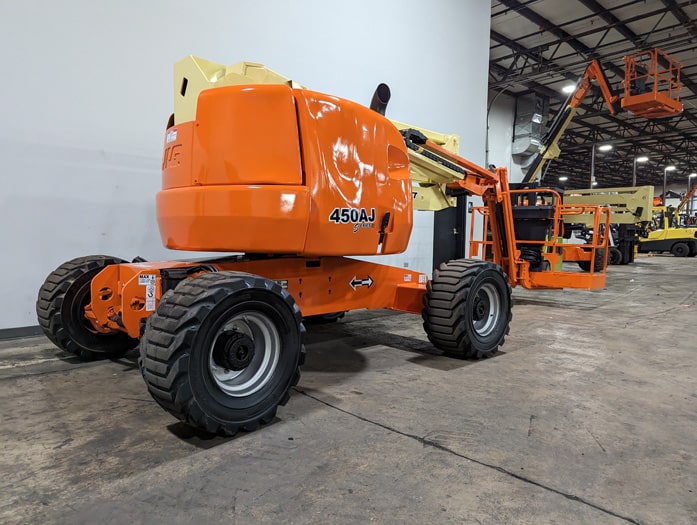 2008 JLG E450AJ ARTICULATING BOOM LIFT AERIAL LIFT WITH JIB ARM 45' REACH  ELECTRIC 2WD 1416 HOURS STOCK # BF9194559-299-WIB